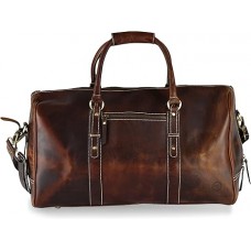 Premium Full-Grain Leather Duffle Bag for Men & Women | 20-Inch Handcrafted Carry-On Weekender Travel Bag with Multiple Pockets & Compartments by