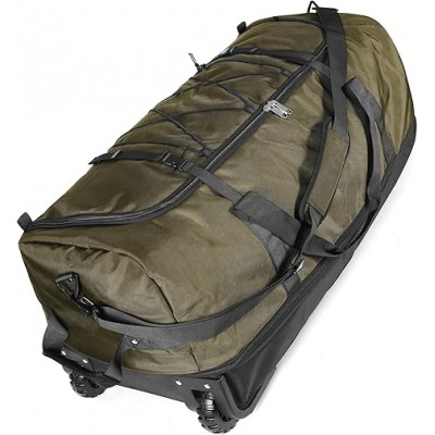 110L Expandable to 140L 32” Foldable Oxford Soft-Sided Rolling Duffle Bag with 2 Heavy-Duty Wheels,3 Large Compartments,Adjustable Shoulder Strap and Attached Organizer Pouch