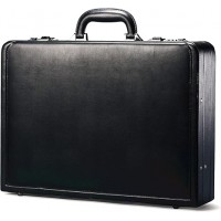 Samsonite Bonded Leather Attache, Black, One Size