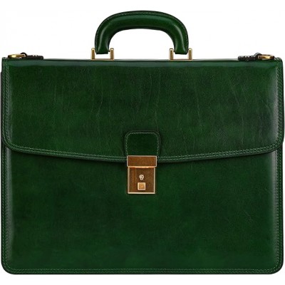 Time Resistance Leather Briefcase - Handmade Leather Laptop Bag - Handbag for Men - Professional Computer Case