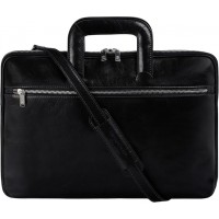 Slim Leather Briefcase - Handmade Leather Computer Bag - Briefcase for Men and Women - Laptop Bag