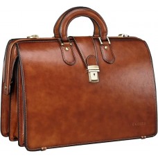 ﻿ Vintage Leather Briefcase for Men with Lock 15.6 Inch Lawyer Briefcase Doctor Bag Attache Case Hard