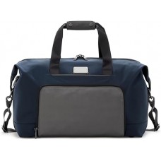 Double Expansion Travel Satchel - Business Duffel Bag for Men & Women - Weekend Travel Bag with Shoulder Strap - Navy/Grey