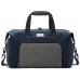 Double Expansion Travel Satchel - Business Duffel Bag for Men & Women - Weekend Travel Bag with Shoulder Strap - Navy/Grey