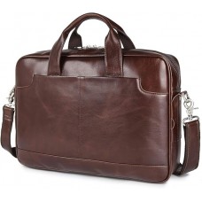 Leather Laptop Briefcase for Men,Waterproof Travel Messenger Duffle Bags 15.6 Inch Laptop Bag