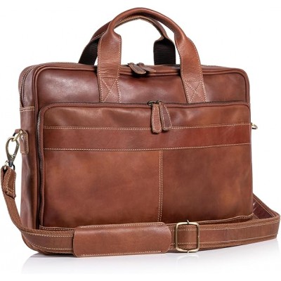 16 Inch Leather briefcases Laptop Messenger Bags for Men and Women Best Office Satchel Bag