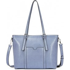 Womens Leather Laptop Tote Office Shoulder Handbag Vintage Briefcase 15.6 inch Computer Work Purse