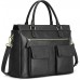 Leather Briefcase for Women, 15 Inches Laptop Bag, Work Tote with Luggage/Shoulder Strap