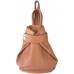 Convertible Leather Backpack Purse – Casual Travel Tote Bag Cognac Tan
