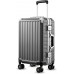 Zipperless Luggage with Spinner Wheels, Polycarbonate Aluminum Hard Shell Suitcase, Carry On 20 Inch, Charcoal Metallic