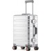 All Aluminum Carry On Luggage 22x14x9 Airline Approved Hard Shell Suitcases with Spinner Wheels Zipperless Luggage 20 inch Carry On Suitcase, Sliver