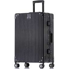 28 Inch Checked in Luggage with Aluminum Frame, PC Hard Shell Suitcase with Spinner Wheels and TSA Lock, Large Suitcase for Travel