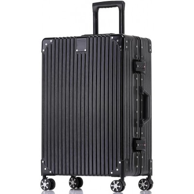 28 Inch Checked in Luggage with Aluminum Frame, PC Hard Shell Suitcase with Spinner Wheels and TSA Lock, Large Suitcase for Travel