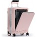 Carry On Luggage, Noble Zipperless Aluminum Frame PC Hard Shell Suitcase, 23.5x15.5x10 Airline Approved, 360° Spinner Wheels, TSA Locks, USB Charging Port, Cup & Phone Holder