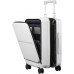 20 Inch Carry On Luggage Airline Approved Hard Shell Suitcases with Wheels & Front Pocket Travel Luggage Lightweight Carry On Suitcase for Travel Rolling Luggage(Grayish white)